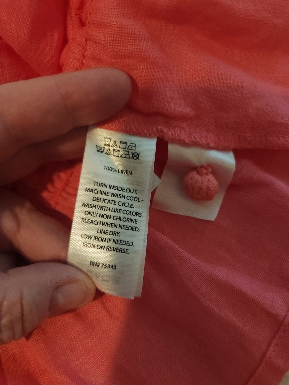 Women's Coral Pink Button-Front Sleeveless Top - Picture 6 of 6